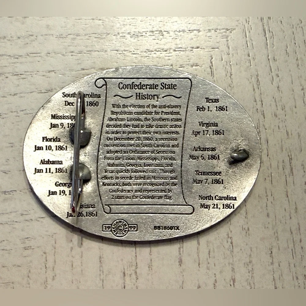 Texas Confederate History 1860–1865 Commemorative Belt Buckle